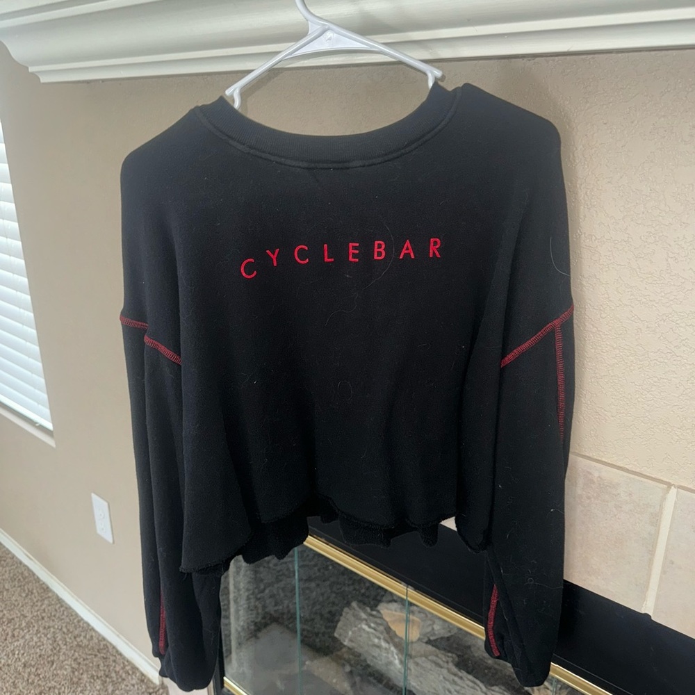 Cyclebar Black Boxy Crop Hoodie